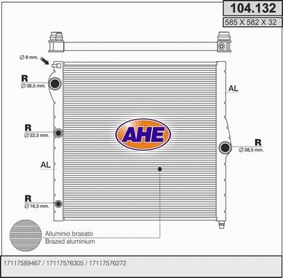 AHE 104.132 - Radiators, Motora dzesēšanas sistēma autodraugiem.lv
