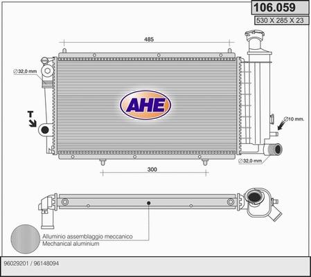 AHE 106.059 - Radiators, Motora dzesēšanas sistēma autodraugiem.lv