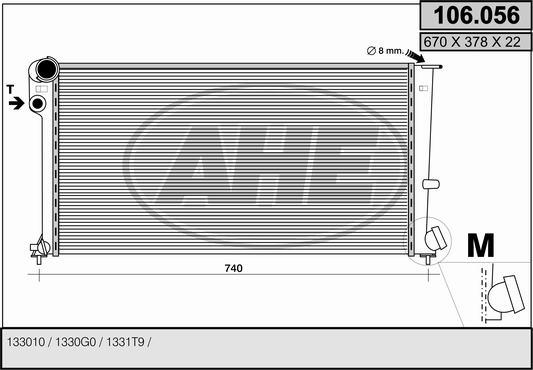 AHE 106.056 - Radiators, Motora dzesēšanas sistēma autodraugiem.lv