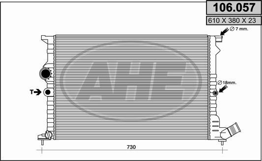 AHE 106.057 - Radiators, Motora dzesēšanas sistēma autodraugiem.lv