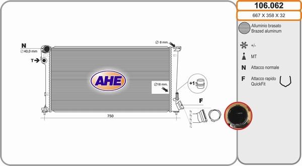 AHE 106.062 - Radiators, Motora dzesēšanas sistēma autodraugiem.lv