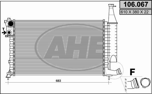 AHE 106.067 - Radiators, Motora dzesēšanas sistēma autodraugiem.lv