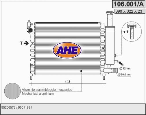 AHE 106.001/A - Radiators, Motora dzesēšanas sistēma autodraugiem.lv