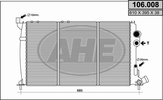 AHE 106.008 - Radiators, Motora dzesēšanas sistēma autodraugiem.lv