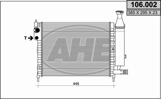 AHE 106.002 - Radiators, Motora dzesēšanas sistēma autodraugiem.lv