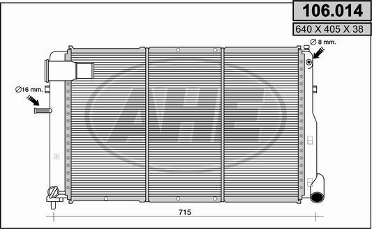 AHE 106014 - Radiators, Motora dzesēšanas sistēma autodraugiem.lv