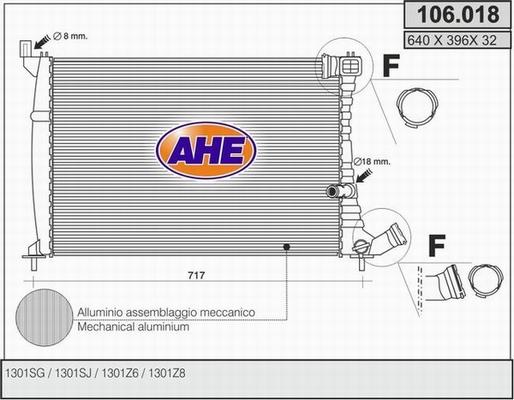 AHE 106.018 - Radiators, Motora dzesēšanas sistēma autodraugiem.lv