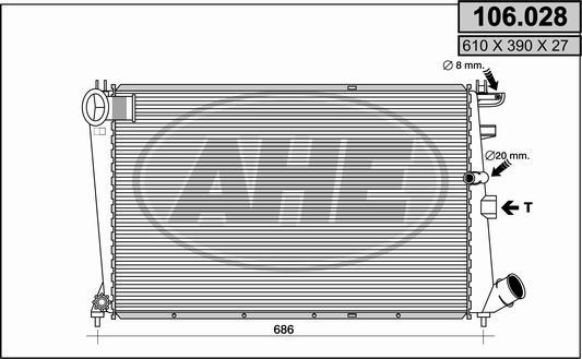 AHE 106.028 - Radiators, Motora dzesēšanas sistēma autodraugiem.lv