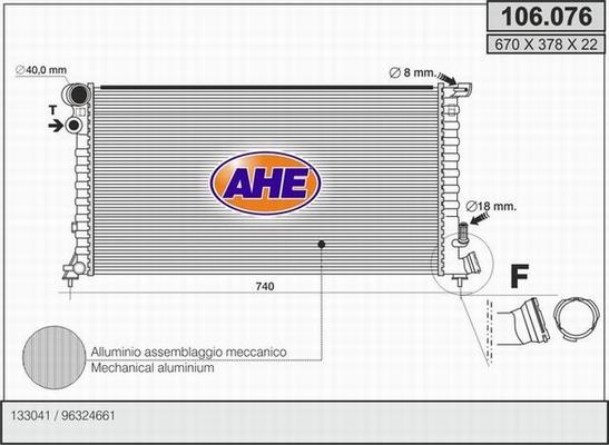 AHE 106.076 - Radiators, Motora dzesēšanas sistēma autodraugiem.lv