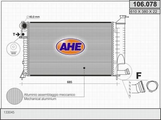 AHE 106.078 - Radiators, Motora dzesēšanas sistēma autodraugiem.lv