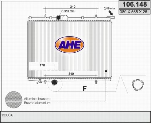 AHE 106.148 - Radiators, Motora dzesēšanas sistēma autodraugiem.lv