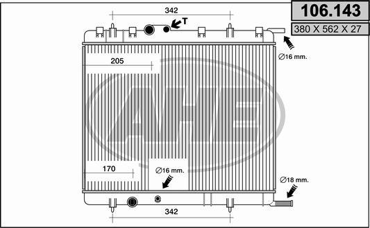 AHE 106.143 - Radiators, Motora dzesēšanas sistēma autodraugiem.lv