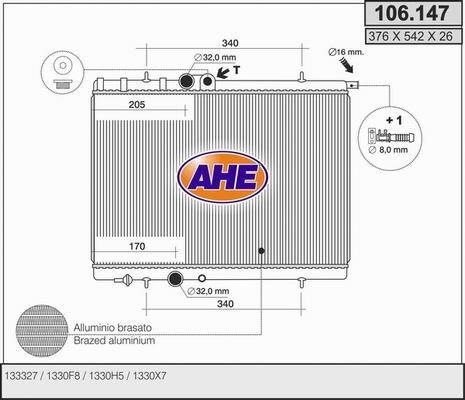 AHE 106.147 - Radiators, Motora dzesēšanas sistēma autodraugiem.lv