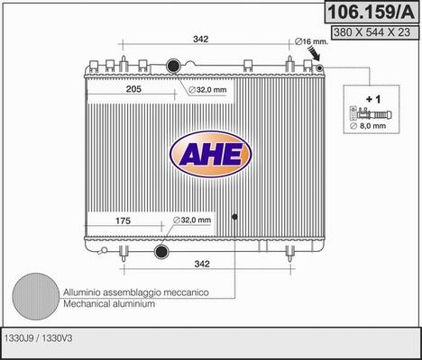 AHE 106.159/A - Radiators, Motora dzesēšanas sistēma autodraugiem.lv