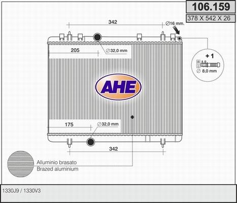 AHE 106.159 - Radiators, Motora dzesēšanas sistēma autodraugiem.lv
