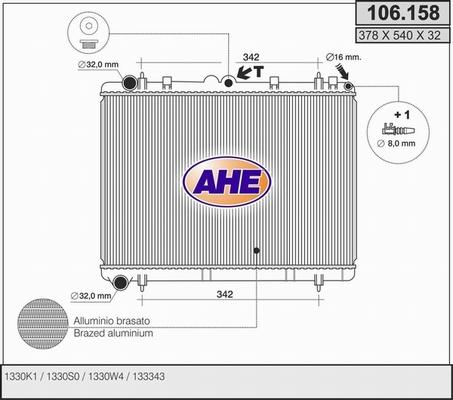 AHE 106.158 - Radiators, Motora dzesēšanas sistēma autodraugiem.lv