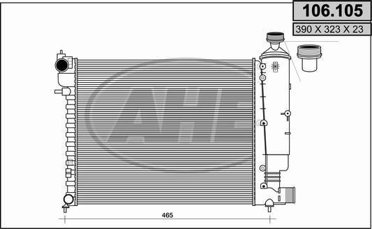 AHE 106.105 - Radiators, Motora dzesēšanas sistēma autodraugiem.lv