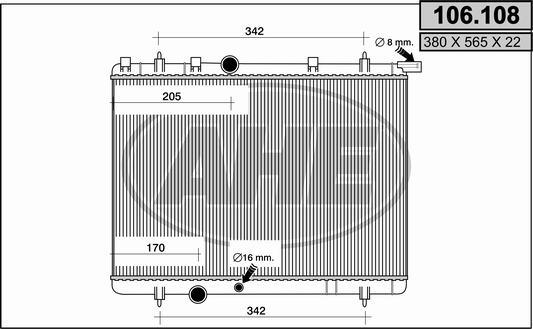 AHE 106.108 - Radiators, Motora dzesēšanas sistēma autodraugiem.lv