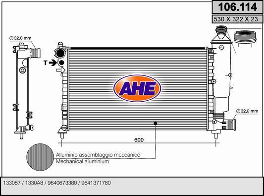 AHE 106.114 - Radiators, Motora dzesēšanas sistēma autodraugiem.lv
