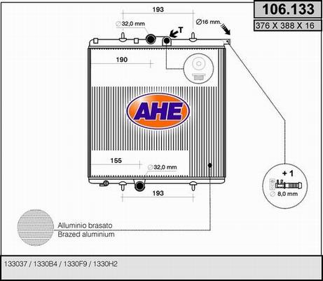 AHE 106.133 - Radiators, Motora dzesēšanas sistēma autodraugiem.lv