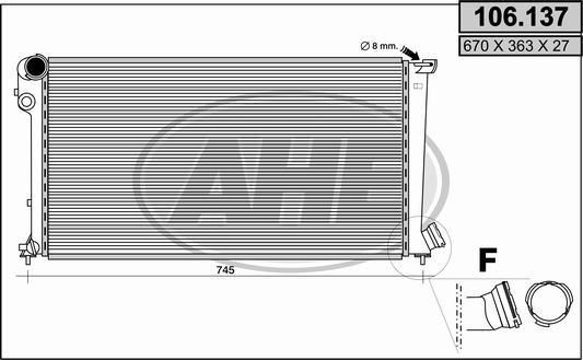 AHE 106.137 - Radiators, Motora dzesēšanas sistēma autodraugiem.lv