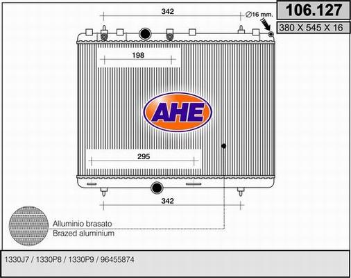 AHE 106.127 - Radiators, Motora dzesēšanas sistēma autodraugiem.lv