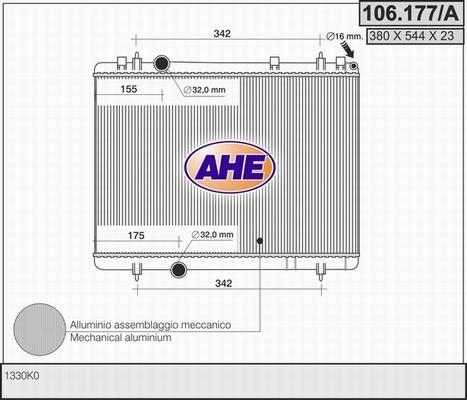 AHE 106.177/A - Radiators, Motora dzesēšanas sistēma autodraugiem.lv