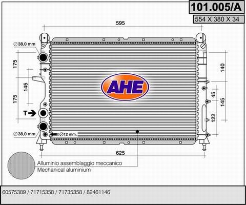 AHE 101.005/A - Radiators, Motora dzesēšanas sistēma autodraugiem.lv