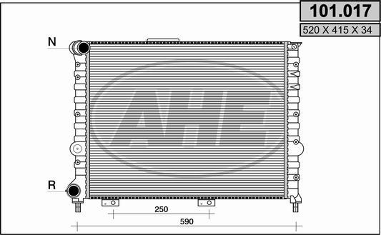 AHE 101.017 - Radiators, Motora dzesēšanas sistēma autodraugiem.lv