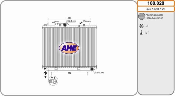 AHE 108.028 - Radiators, Motora dzesēšanas sistēma autodraugiem.lv