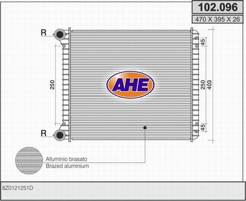 AHE 102.096 - Radiators, Motora dzesēšanas sistēma autodraugiem.lv