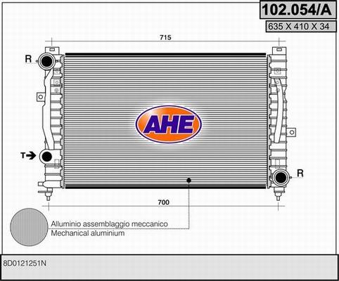 AHE 102.054/A - Radiators, Motora dzesēšanas sistēma autodraugiem.lv