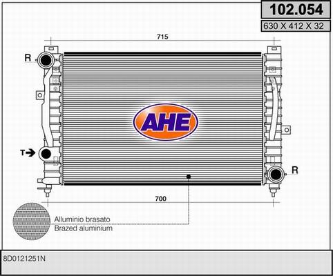 AHE 102.054 - Radiators, Motora dzesēšanas sistēma autodraugiem.lv