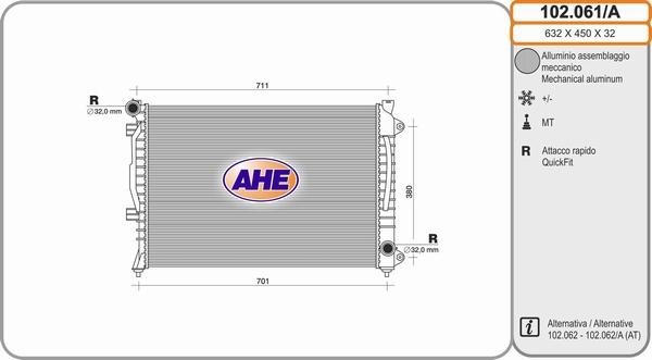 AHE 102.061/A - Radiators, Motora dzesēšanas sistēma autodraugiem.lv