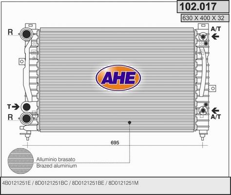 AHE 102.017 - Radiators, Motora dzesēšanas sistēma autodraugiem.lv