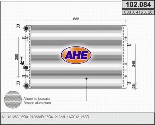 AHE 102.084 - Radiators, Motora dzesēšanas sistēma autodraugiem.lv
