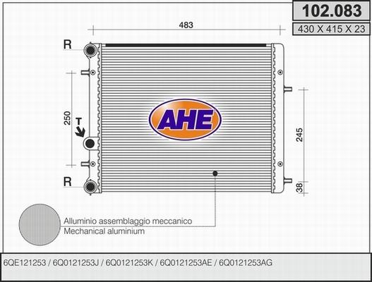 AHE 102.083 - Radiators, Motora dzesēšanas sistēma autodraugiem.lv