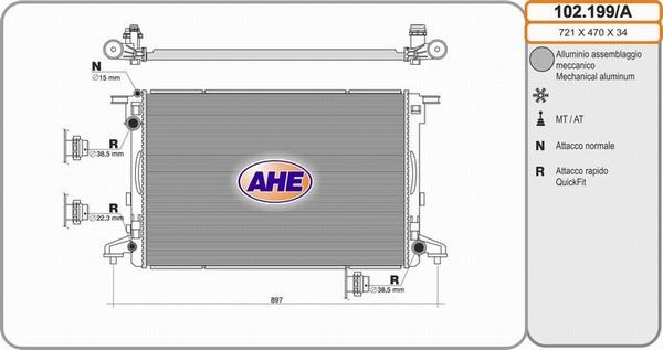 AHE 102.199/A - Radiators, Motora dzesēšanas sistēma autodraugiem.lv