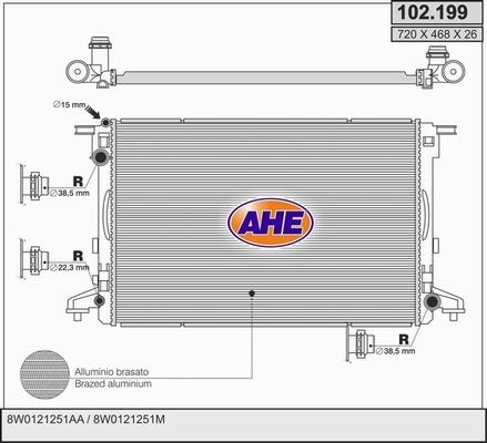 AHE 102.199 - Radiators, Motora dzesēšanas sistēma autodraugiem.lv