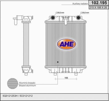 AHE 102.195 - Radiators, Motora dzesēšanas sistēma autodraugiem.lv