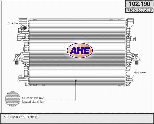 AHE 102.190 - Radiators, Motora dzesēšanas sistēma autodraugiem.lv