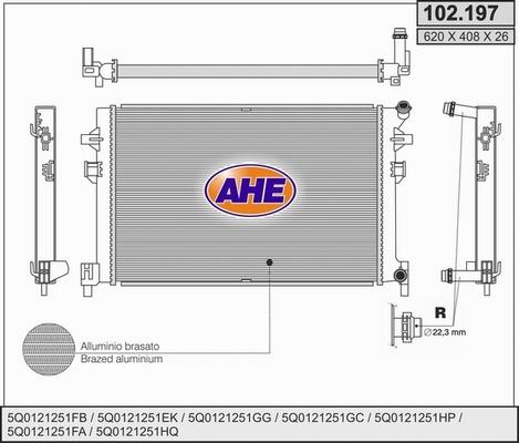 AHE 102.197 - Radiators, Motora dzesēšanas sistēma autodraugiem.lv