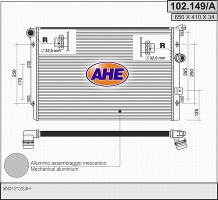 AHE 102.149/A - Radiators, Motora dzesēšanas sistēma autodraugiem.lv