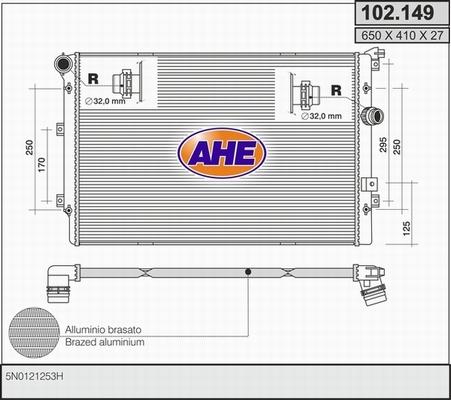 AHE 102.149 - Radiators, Motora dzesēšanas sistēma autodraugiem.lv