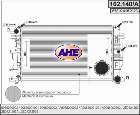 AHE 102.140/A - Radiators, Motora dzesēšanas sistēma autodraugiem.lv