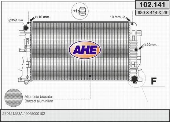 AHE 102.141 - Radiators, Motora dzesēšanas sistēma autodraugiem.lv