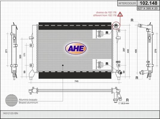 AHE 102.148 - Radiators, Motora dzesēšanas sistēma autodraugiem.lv