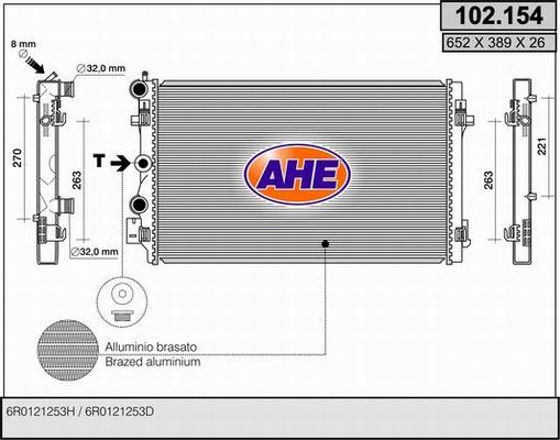 AHE 102.154 - Radiators, Motora dzesēšanas sistēma autodraugiem.lv