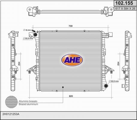 AHE 102.155 - Radiators, Motora dzesēšanas sistēma autodraugiem.lv