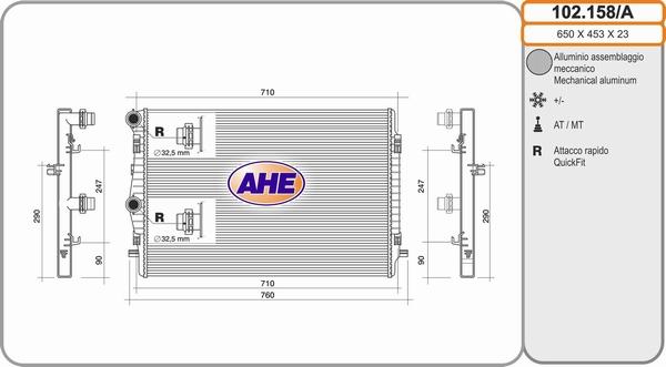 AHE 102.158/A - Radiators, Motora dzesēšanas sistēma autodraugiem.lv